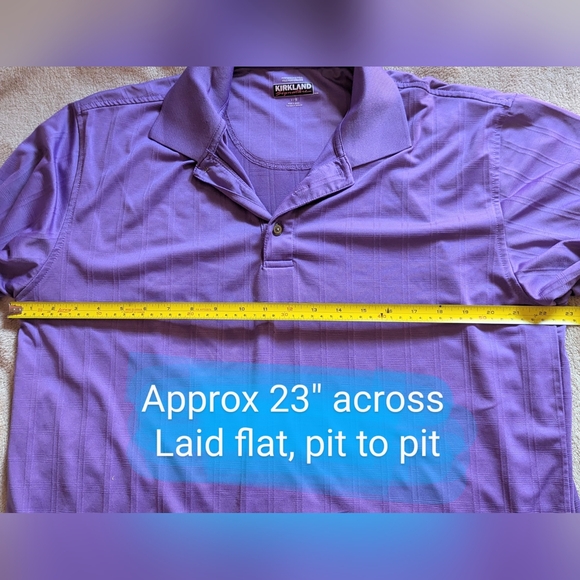 Kirkland Size Lg Men's, GUC purple square pattern polo shirt 🤩HOST PICK🤩 - Picture 6 of 14